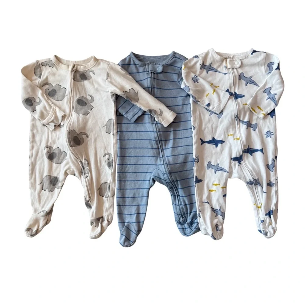 Carter's Kids Footies Baby Footed Zip Pajama Bundle Size 3-6 months